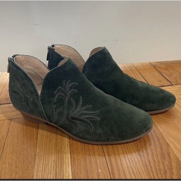 Kenneth Cole Reaction Side Gig Women's Embroidered Green Ankle Bootie Size 10 - Picture 4 of 12